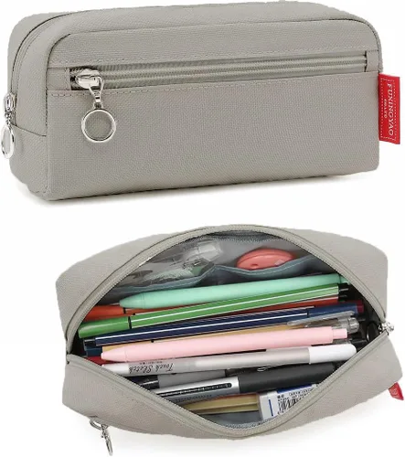 Vista 8 de FUXINGYAO Estuche grande para lápices y bolígrafos de gran capacidad para oficina, bolsa de almacenamiento simple, estuche de papelería para adultos