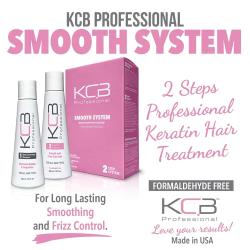 Vista 2 de Smooth System, tratamiento capilar de queratina brasileña de 2 pasos para suavizar y controlar el encrespamiento del cabello, soplado complejo