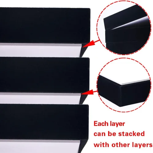 Vista 7 de Organizador de 4 bandejas de joyería con tapa, caja de almacenamiento apilable para anillos, aretes, collares, pulseras, estuche organizador