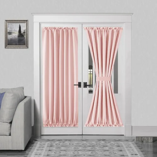 Vista 41 de DWCN Cortinas para Puertas Francesas – Cortinas opacas térmicas con bolsillo para barra para puertas con ventana de cristal, puertas de cocina