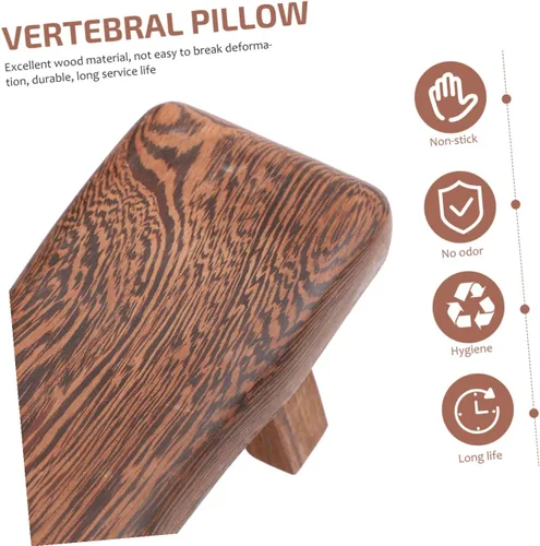 Vista 3 de STOBAZA Almohada cervical de madera para diseño curvado para sauna y sueño. Materiales de madera de calidad para uso a término