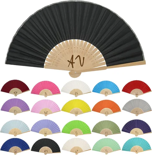 Vista 19 de GZLDGIFTS Abanicos de mano personalizados, regalos para regalos de fiesta de boda, invitados, tela personalizada, seda, jardín, boda, abanicos