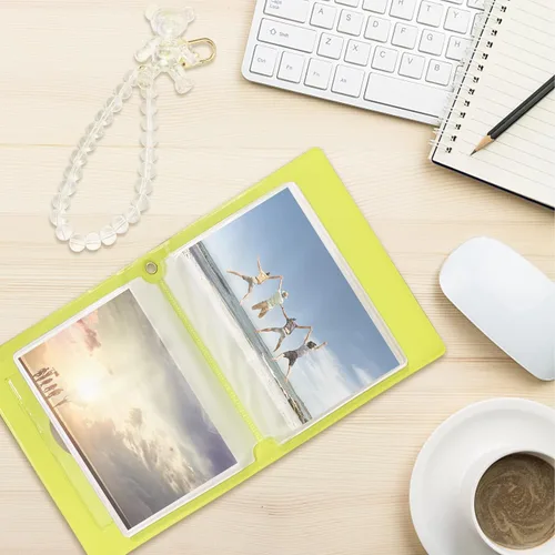 Vista 5 de 2 piezas Kpop soporte para tarjetas fotográficas, mini álbum de fotos de 3 pulgadas, carpeta de tarjetas fotográficas, pequeño libro de tarjetas