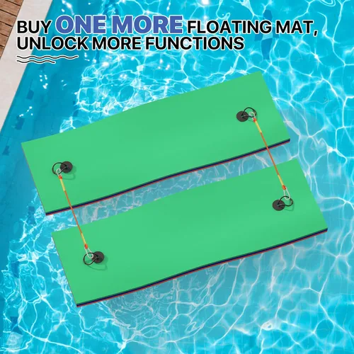 Vista 4 de MADOG - Tapete de agua flotante para exteriores de 6 x 2 pies para adultos, playa, lago, océano, piscina, tamaño grande, 3 capas, resistente a