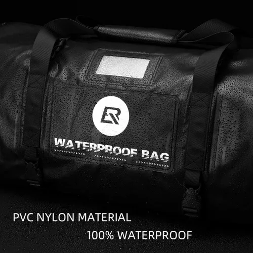 Vista 3 de ROCKBROS Bolsa de lona impermeable de 60 litros para motocicleta, bolsa de lona seca para motociclismo, barco, kayak, camping, pesca, aventura al