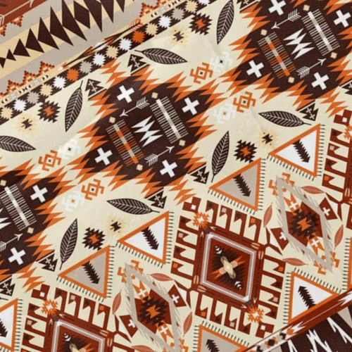 Vista 4 de AMOMA Camisa de enfermería con cuello en V para mujer, manga corta, con estampado azteca, con dos bolsillos