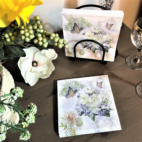 Vista 8 de Servilletas florales para el día de la madre, 20 unidades, 13 x 13 pulgadas, diseño floral, papel de San Valentín, decorativo, floral, almuerzo