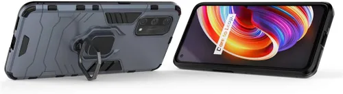 Vista 2 de Compatible con RealmeX7 Pro, soporte de anillo de metal a prueba de golpes (funciona con soporte magnético para automóvil), cubierta resistente