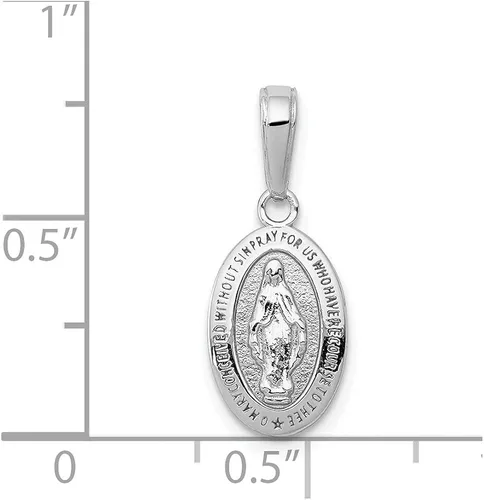Vista 4 de 14k Gold Miraculous Medal Charm Fine Jewelry for Women