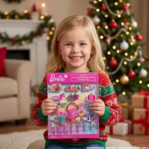 Vista 7 de Barbie - Juego de accesorios para el cabello con pinzas para el cabello, lazos y coleteros