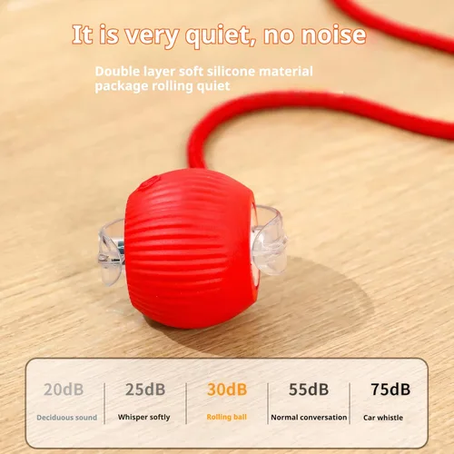 Vista 4 de Paquete de 3 juguetes automáticos para gatos, juguete interactivo de 360° para gatos de interior (rojo, gris, verde)