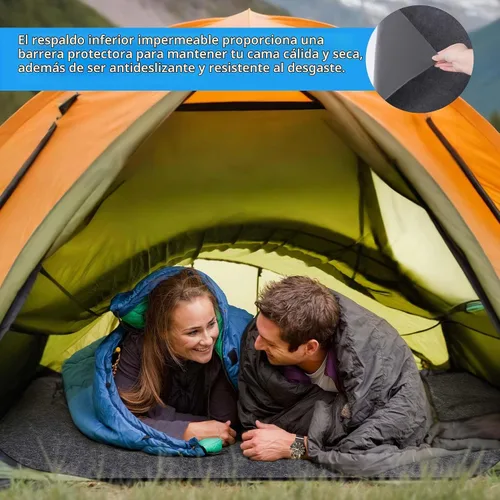 Vista 5 de Alfombra de Carpa para Acampar, Alfombra Impermeable para Tienda Interior/Exterior, Forro Protector Impermeable que te Mantiene Caliente y Seco Gris