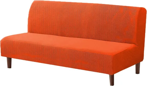 Vista 11 de Funda elástica para sofá de futón sin brazos, fundas de sofá y cama de forro polar a cuadros, fundas protectoras lavables para muebles con parte