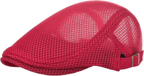 Vista 12 de Hombres Malla Newsboy Gorra plana Ivy Cabbie Newsboy Cap Negro