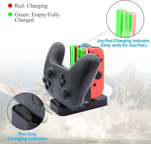 Vista 3 de FastSnail - Cargador de control para Nintendo Switch