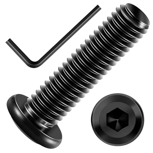 Vista 60 de Mywish M5 x 8mm 20 piezas de tornillos de cabeza plana con rosca hexagonal, pernos de acero inoxidable 304 para muebles con rosca completa, óxido