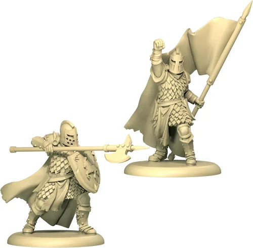 Vista 4 de CMON A Song of Ice and Fire - Juego de miniaturas de mesa Baratheon Halberdiers - House Baratheon Vanguard Defense! Juego de estrategia