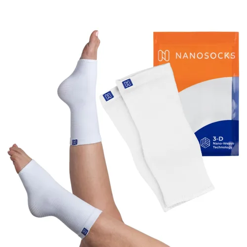 Vista 9 de NanoSocks Calcetines de compresión para mujeres y hombres (1 par) - Mejor manga de soporte de tobillo para neuropatía, fascitis plantar, alivio