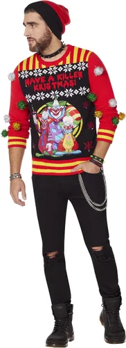 Vista 3 de Spencer's Killer Klowns from Outer Space Light-Up Killer KLLA, as feo suéter navideño