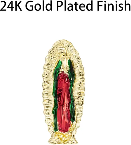 Vista 3 de GXLYFG Pulsera Virgen María de Acero Inoxidable Chapado en Oro de 24k Virgen De Guadalupe Colgante Joyería Mexicana Para Mujeres