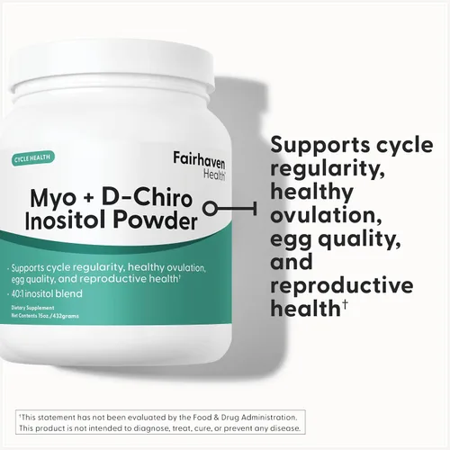 Vista 2 de Fairhaven Health Myo-inositol y D-Chiro Inositol Powder Proporción 40:1 Equilibrio ovárico y hormonal saludable para mujeres* Suplemento