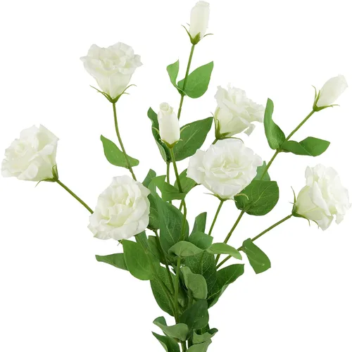 Vista 8 de FiveSeasonStuff Real Touch Lisianthus - Flores artificiales florales de color rosa claro, tallos largos y altos, 1.9 pies, 3 tallos Rosa claro