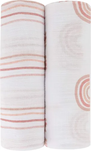 Vista 7 de Ely's & Co. Mantas Envolventes de Muselina Paquete de 2 para Bebé Niño, 100% Algodón Muselina Mantas Envolventes Receptoras Extra Grandes, 47"x47