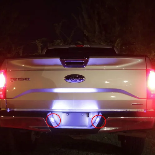 Vista 6 de Xinctai 2 lámparas LED para placa de matrícula para Ford F150 2015 2016 2017 2018 2019 2020 2021, Ford Raptor Trucks 2017, lente transparente, luces