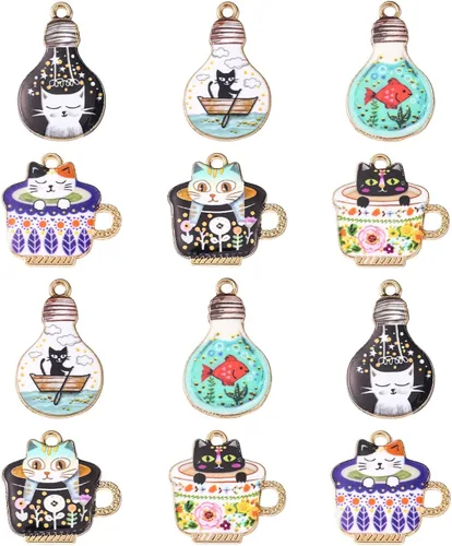 Vista 11 de KitBeads Enamel Animal Charm Alloy Cartoon Pendnats for Jewelry Making Bulk Bee 8Pcs