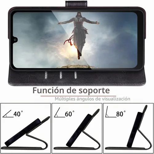 Vista 6 de SUANPOT Compatible con Samsung Galaxy A16 5G Funda tipo cartera con bloqueo RFID y soporte para tarjetas de crédito, funda protectora tipo libro