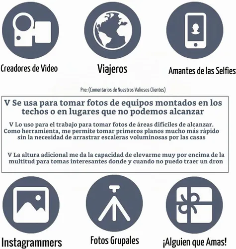 Vista 8 de Palo de selfie de 118 pulgadas y 9.8 pies de largo para iPhone, Android, poste súper largo extendido, palo de selfie con trípode y control remoto