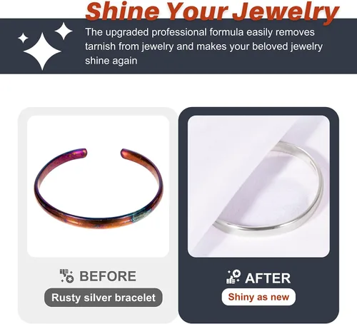 Vista 3 de CATIFLIN 2 paños de limpieza de joyas multicapa, paño grande de pulido de plata, paños de pulido de joyas 100% algodón para joyas de oro, plata