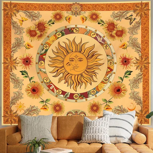 Vista 11 de Apdidl Tapiz Verde del Árbol de la Vida para Dormitorio, Colgante de Pared de Árbol Natural Estético, Tapices Bohemios Hippie Arte de Pared, Manta
