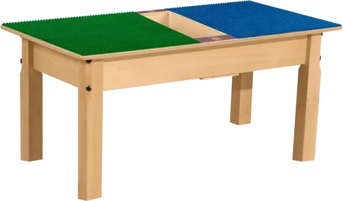 Vista 7 de Contender Time-2-Play Mesa de juego de actividades para niños, compatible con ladrillos Lego, madera contrachapada de abedul extra resistente, 35