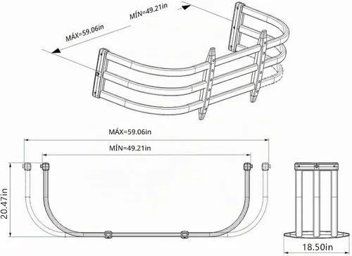 Vista 4 de Extensor universal de caja de camioneta para camionetas de tamaño completo, extensión retráctil de puerta trasera compatible con caja de 4.1 pies a