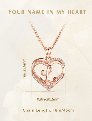Vista 7 de INFUSEU Collares únicos con iniciales para mujeres y niñas, joyería con letras de corazón pequeño, regalos personalizados significativos