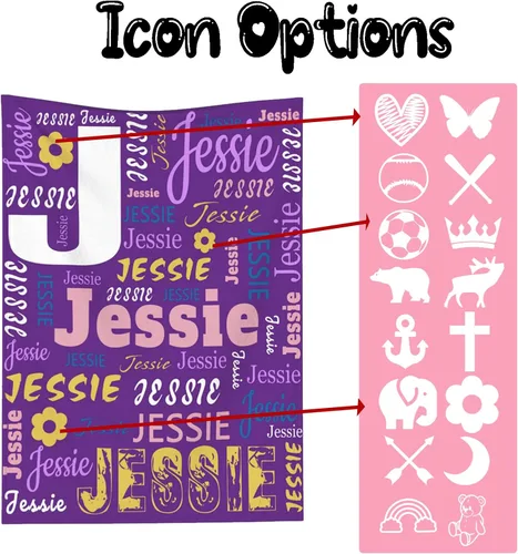 Vista 3 de Manta personalizada con nombre para niños y adultos, mantas personalizadas para niñas y niños, manta de franela personalizada con nombre