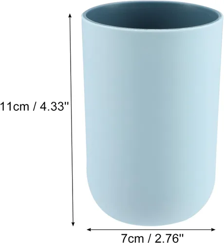 Vista 4 de VOCOSTE 2 vasos para cepillo de dientes de baño, azul y gris, 4.33 x 2.76 pulgadas, 11.8 fl oz