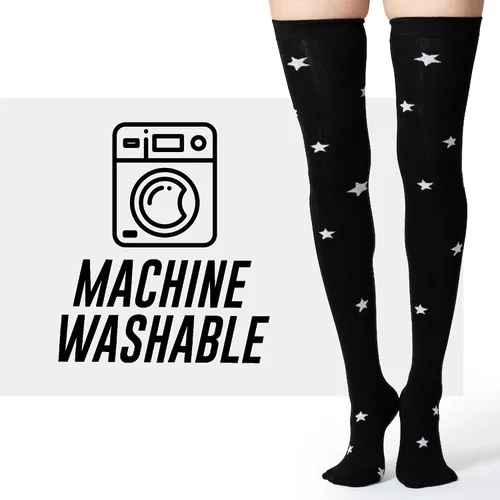 Vista 7 de Love Classic Algodón extra largo hasta el muslo Calcetines ligeros para mujer (S, talla 6-9)