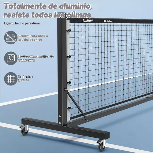 Vista 2 de Fostoy Pickleball Net, Pro Aluminum Frame with Dual-Side Tensioning System