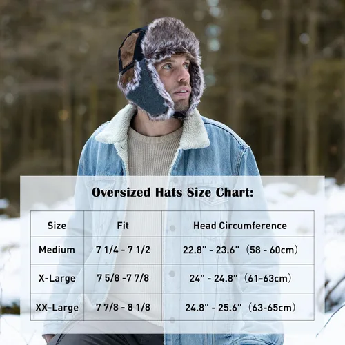 Vista 2 de Comhats Sombrero de trampero de caza de invierno para hombre Ushanka