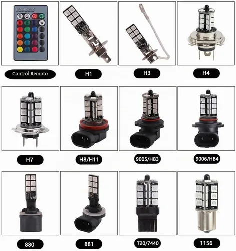 Vista 7 de 1797 H11 H8 H16 (JP) H9 LED RGB luces antiniebla bombilla ámbar amarillo blanco multicolor 16 cambio de color kit de interruptor estroboscópico