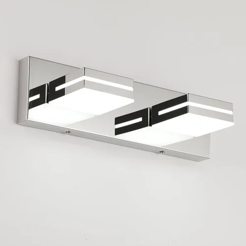Vista 87 de SineRise - Moderna lámpara LED para tocador de baño (2 luces, 39.4 cm, regulable), iluminación de pared de baño moderna de acrílico cepillado sobre