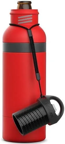 Vista 3 de BottleKeeper X - Botella aislada al vacío de doble pared con un abrebotellas integrado en la tapa atada – Cuello largo de 12 onzas – Protege