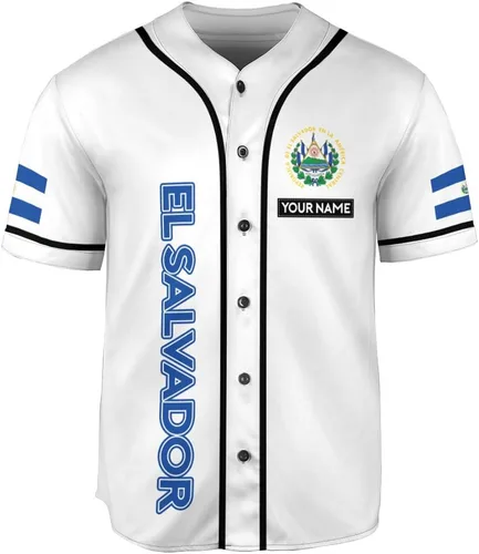 Vista 3 de Camiseta personalizada de béisbol de El Salvador, camiseta de orgullo de la bandera de El Salvador, camiseta salvadoreña, camiseta de El Salvadoreña