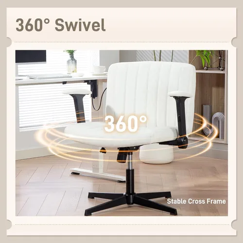 Vista 7 de HOMCOM Criss Cross - Reposabrazos abatibles para silla de oficina Beige