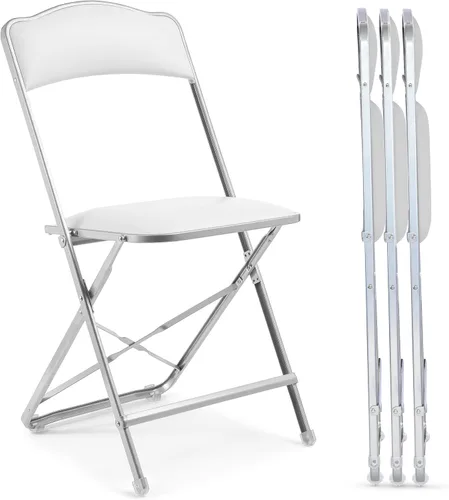 Vista 10 de Paquete de 4 sillas plegables de alta calidad, asiento estrecho de 15 pulgadas, asiento y respaldo acolchado, se pliega ultra delgado (~1 pulgada)