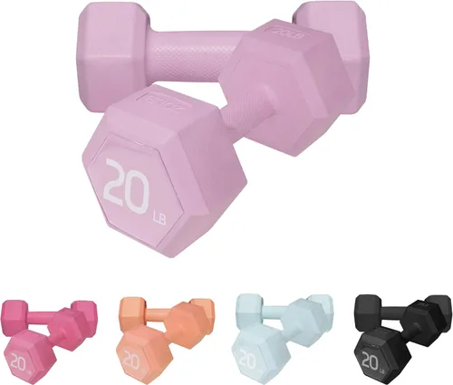 Vista 15 de Juego de pesas para mano de 5/10/15/20/25/36 libras, 5 opciones de colores, pesas libres de ejercicio y fitness, para mujeres y hombres