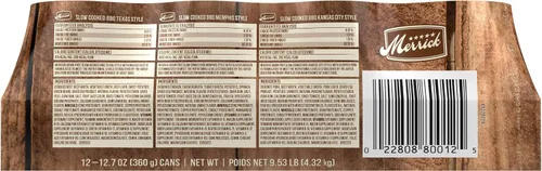 Vista 11 de Merrick Chunky - Comida húmeda enlatada para perros, sin cereales, barbacoa en trozos, 12.70 onzas (caja de 12)