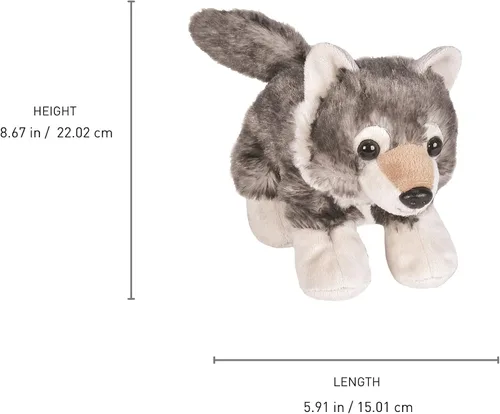 Vista 3 de Wild Republic Hug'ems Mini Wolf - Peluche de 7 pulgadas